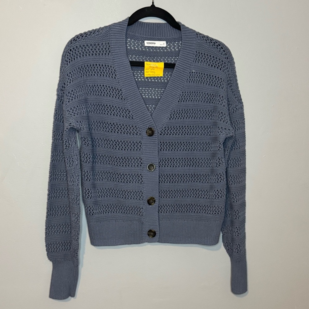 Sonoma Women's Blue Knit Cardigan